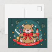 Carte postale Christmas Teddy (Devant / Derrière)
