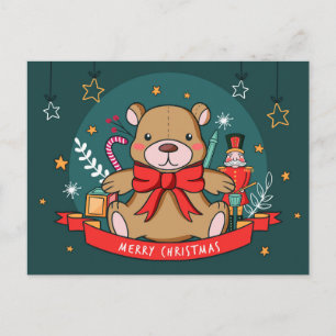 Carte postale Christmas Teddy