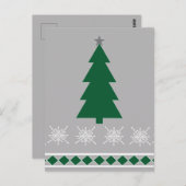 Carte Postale Christmas Tree and Snowflakes Pattern, (Devant / Derrière)