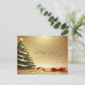 Carte Postale Christmas Tree Ribbons Holiday Postcard (Debout devant)