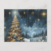 Carte Postale Christmas tree & starry night postcard (Devant)