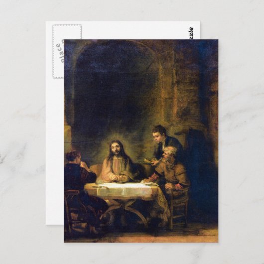 Carte Postale Christus in Emmaus par Rembrandt (Devant / Derrière)