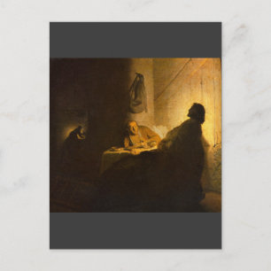 Carte Postale Christus in Emmaus par Rembrandt
