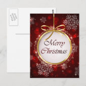 Carte Postale Chritsmas d'ornement Ruby Red et Gold (Devant / Derrière)