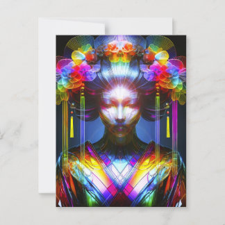 Carte Postale Chromatiquement coloré en verre-geisha