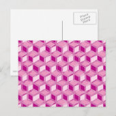 Carte Postale Chrome 3-d boîtes - fuchsia rose (Devant / Derrière)