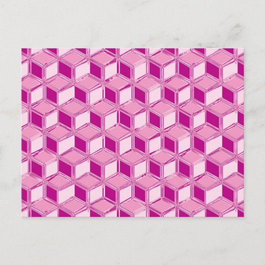 Carte Postale Chrome 3-d boîtes - fuchsia rose (Devant)