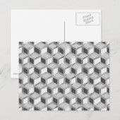 Carte Postale Chrome 3-d boîtes - gris argent (Devant / Derrière)