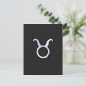 Carte Postale Chrome Argent Comme Taurus signe Zodiac (Debout devant)