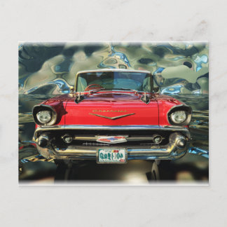 Carte Postale Chrome Chevy 57 Avant
