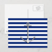 Carte Postale Chrome comme Ancre mince sur les rayures nautiques (Devant / Derrière)