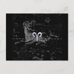 Carte Postale Chrome comme Aries Symbole Zodiac sur Hevelius 169