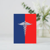 Carte Postale Chrome Comme Caduceus Symbole Médicale Ligue Décor (Debout devant)