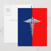 Carte Postale Chrome Comme Caduceus Symbole Médicale Ligue Décor (Devant / Derrière)