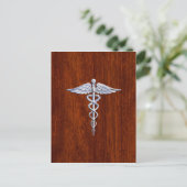 Carte Postale Chrome Comme Caduceus Symbole Médicale Mahogany Br (Debout devant)