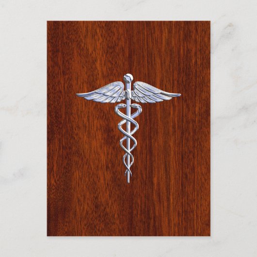 Carte Postale Chrome Comme Caduceus Symbole Médicale Mahogany Br (Devant)