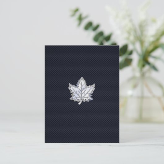 Carte Postale Chrome comme feuille d'érable sur l'impression de (Debout devant)