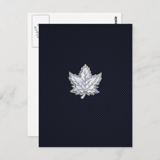 Carte Postale Chrome comme feuille d'érable sur l'impression de (Devant / Derrière)