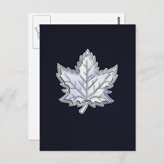 Carte Postale Chrome Comme Maple Leaf Fibres de carbone Impressi (Devant / Derrière)