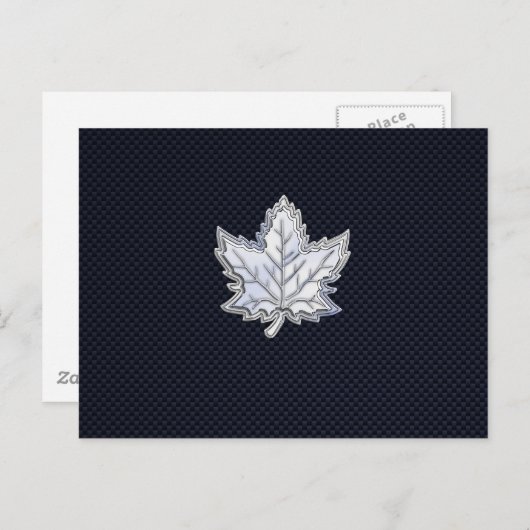 Carte Postale Chrome Comme Maple Leaf Fibres de carbone Impressi (Devant / Derrière)