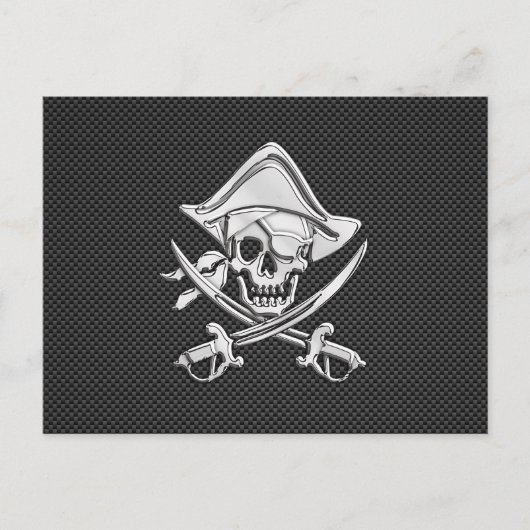 Carte Postale Chrome comme Pirate sur Black Carbon Fiber (Devant)