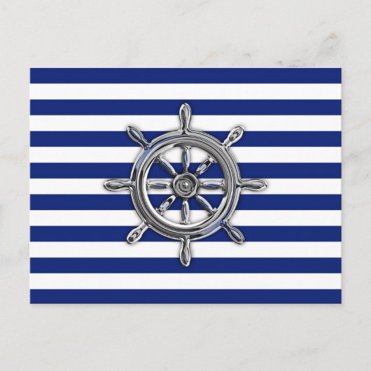 Carte Postale Chrome Comme Roue sur les rayures nautiques (Devant)