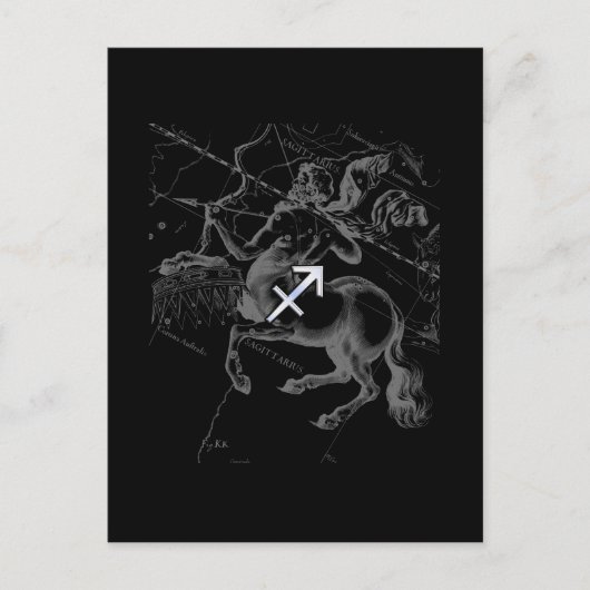 Carte Postale Chrome Comme Sagittarius Signe Zodiaque Hevelius D (Devant)