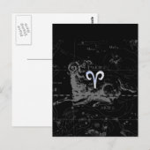 Carte Postale Chrome comme symbole du zodiaque Bélier sur Heveli (Devant / Derrière)