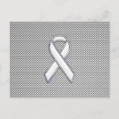 Carte Postale Chrome Comme White Ribbon Sensibilisation Fibre de (Devant)