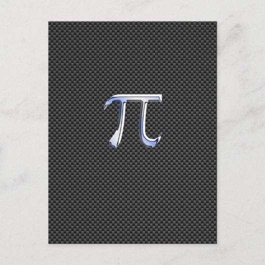 Carte Postale Chrome en argent comme symbole Pi sur l'impression (Devant)