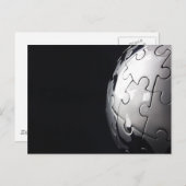 Carte Postale Chrome globe avec arrière - plan noir (Devant / Derrière)