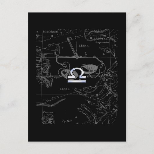 Carte Postale Chrome like Libra Zodiac (Devant)