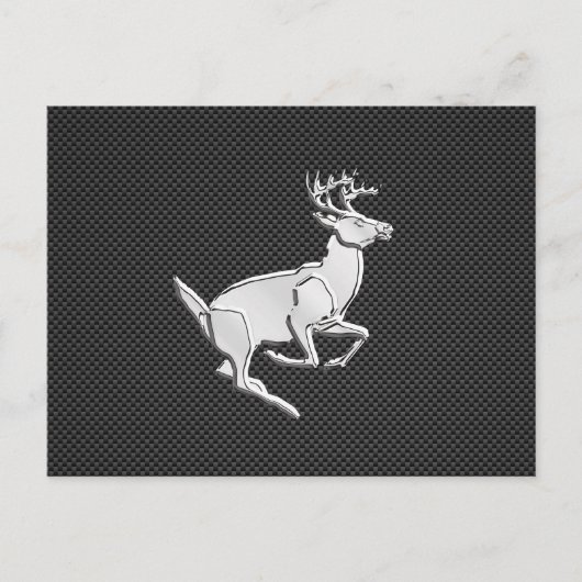 Carte Postale Chrome Running Deer sur l'impression de fibre de c (Devant)