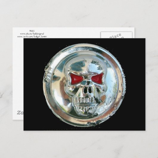 CARTE POSTALE CHROME SKULL (Devant / Derrière)