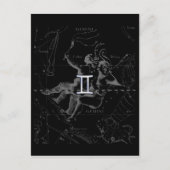 Carte Postale Chrome Style Gemini Zodiac Connexion Hevelius (Devant)