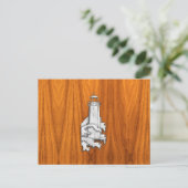 Carte Postale Chrome Style Lighthouse on Teak Wood Decor (Debout devant)