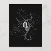 Carte Postale Chrome Style Scorpio Zodiac Symbole sur Hevelius (Devant)