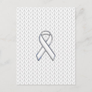 Carte Postale Chrome sur Knit blanc sensibilisation au ruban Imp