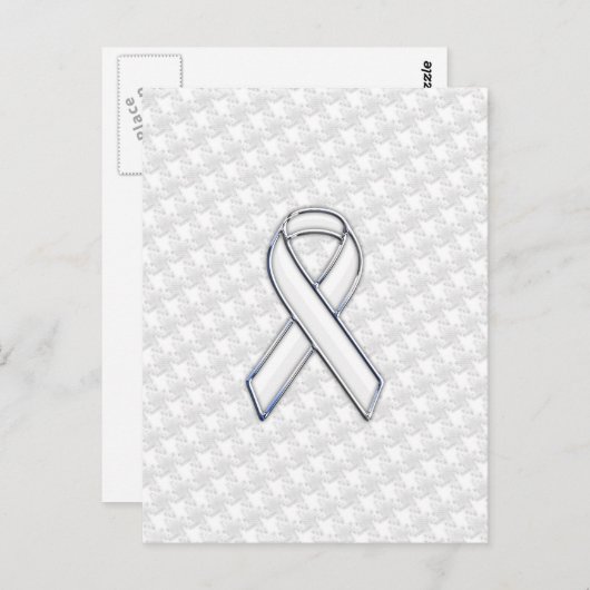 Carte Postale Chrome White Ribbon Sensibilisation sur Houndstoot (Devant / Derrière)