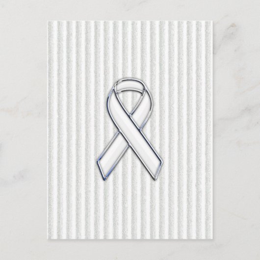 Carte Postale Chrome White Ribbon Sensibilisation sur les bandes (Devant)