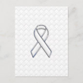 Carte Postale Chrome White Ribbon Sensibilisation sur les Checke (Devant)
