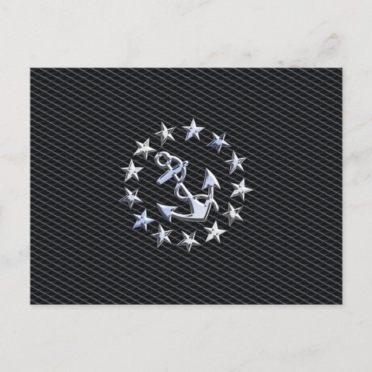 Carte Postale Chrome Yacht drapeau naval sur l'automobile Grille (Devant)