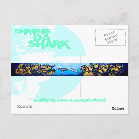 Carte postale Chromie Da Shark (Dos)