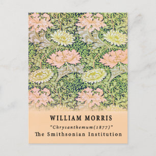 Carte Postale Chrysanthème de William Morris remixé vintage