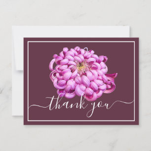 Carte Postale Chrysanthème Décoratif Rose Exquis Merci
