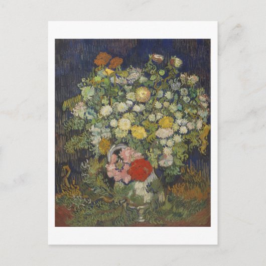 Carte Postale Chrysanthèmes & Fleurs sauvages Van Gogh Art (Devant)