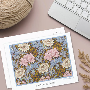 Carte Postale Chrysanthèmes roses floraux William Morris