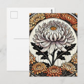 Carte Postale Chrysanthèmes Vintage (Devant / Derrière)