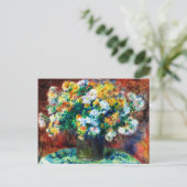 Carte Postale Chrysanthèmes vintages par Pierre-Auguste Renoir (Debout devant)
