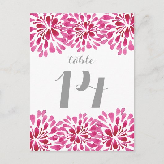 Carte postale Chrysanthemum de l'aquarelle rose (Devant)